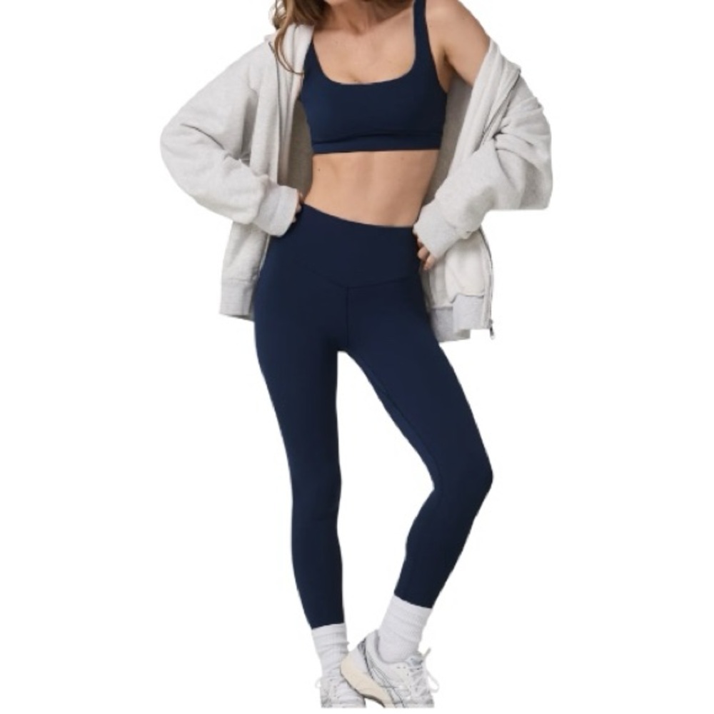 Vuori AllTheForm Legging + AllTheForm Bra Set Blue Coast Size S